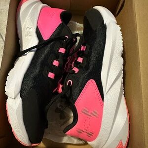 Under Armour Black and Pink Kids Sneakers